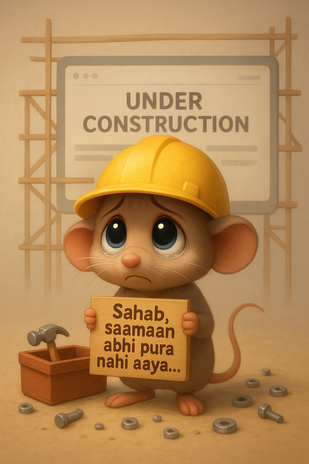 Sad Construction Mouse